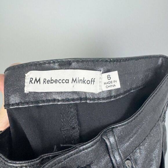 REBECCA MINKOFF | NEW Black Coated Sparkle Skinny Jeans Women’s Size 6 & 8 - Picture 12 of 13